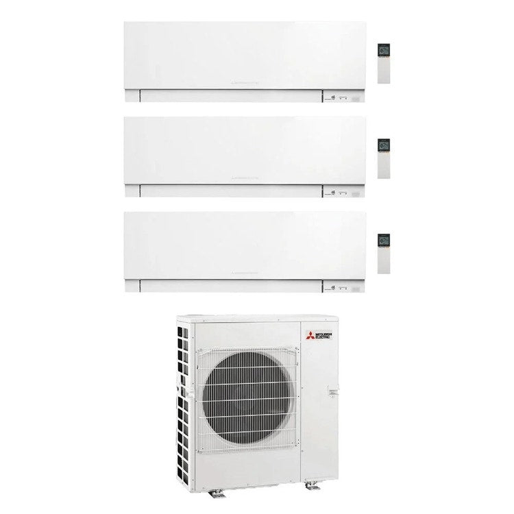 Mitsubishi 3-fach-Split-Klimagerät MSZ-EF Kirigamine Zen, Wandgerät, Inverter, WLAN, Weiß – Außengerät R32 8,3 kW, Innengeräte 15000+18000+18000 BTU MXZ-4F83VFHZ+MSZ-EF[42|50|50]VGKW