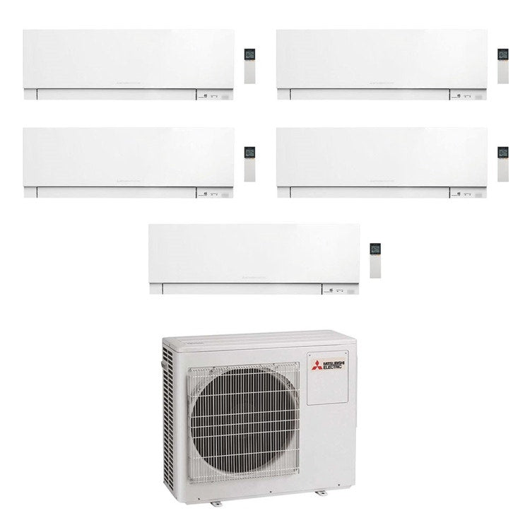 Mitsubishi 5-fach-Split-Klimagerät MSZ-EF Kirigamine Zen, Wandgerät, Inverter, WLAN, Weiß – Außengerät R32 10,2 kW, Innengeräte 5000+7000+9000+15000+18000 BTU MXZ-5F102VF+MSZ-EF[18|22|25|42|50]VGKW