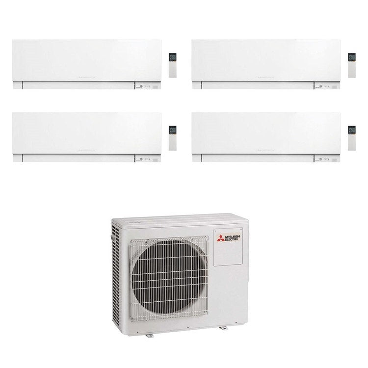 Mitsubishi 4-fach-Split-Klimagerät MSZ-EF Kirigamine Zen, Wandgerät, Inverter, WLAN, Weiß – Außengerät R32 7,2 kW, Innengeräte 5000+7000+12000+18000 BTU MXZ-4F72VF+MSZ-EF[18|22|35|50]VGKW