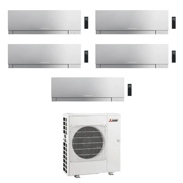 Mitsubishi 5-fach-Split-Klimagerät MSZ-EF Kirigamine Zen, Wandgerät, Inverter, WLAN, Silber – Außengerät R32 12 kW, Innengeräte 7000+12000+12000+15000+15000 BTU MXZ-6F120VF+MSZ-EF[22|35|35|42|42]VGKS