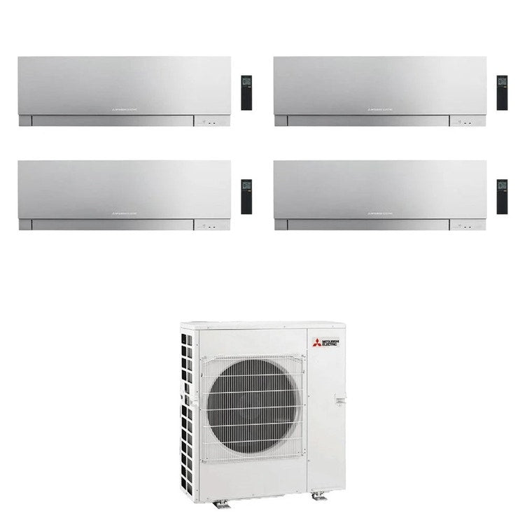 Mitsubishi 4-fach-Split-Klimagerät MSZ-EF Kirigamine Zen, Wandgerät, Inverter, WLAN, Silber – Außengerät R32 12 kW, Innengeräte 7000+18000+18000+18000 BTU MXZ-6F120VF+MSZ-EF[22|50|50|50]VGKS