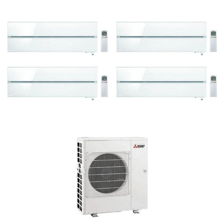 Mitsubishi 4-fach-Split-Klimagerät MSZ-LN Kirigamine Style, Wandgerät, Inverter, WLAN, Pearl White – Außengerät R32 8,3 kW, Innengeräte 9000+9000+9000+9000 BTU MXZ-4F83VFHZ+MSZ-LN[25|25|25|25]VG2V
