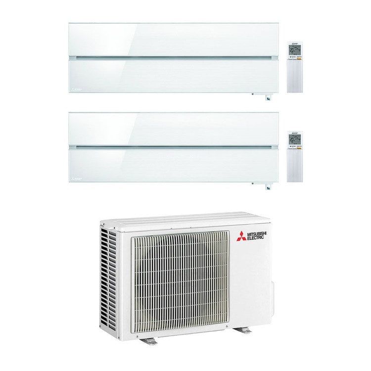 Mitsubishi 2-fach-Split-Klimagerät MSZ-LN Kirigamine Style, Wandgerät, Inverter, WLAN, Weiß – Außengerät R32 5,3 kW, Innengeräte 12000+12000 BTU MXZ-2F53VF-2xMSZ-LN35VGV