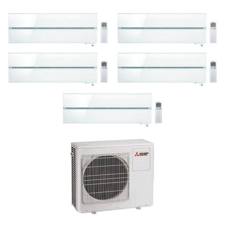 Mitsubishi 5-fach-Split-Klimagerät MSZ-LN Kirigamine Style, Wandgerät, Inverter, WLAN, Weiß – Außengerät R32 10,2 kW, Innengeräte 9000+9000+12000+12000+18000 BTU MXZ-5F102VF+MSZ-LN[25|25|35|35|50]VGV