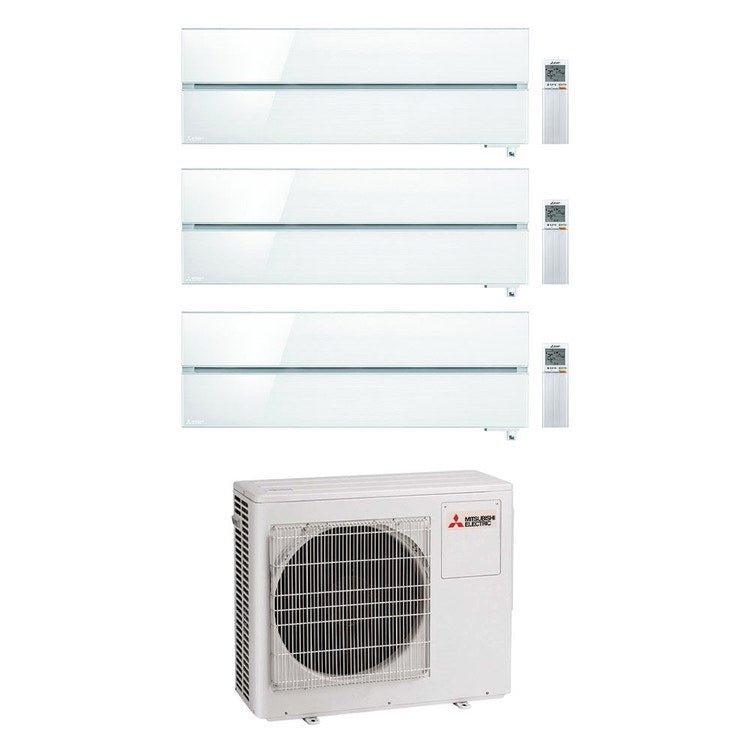 Mitsubishi 3-fach-Split-Klimagerät MSZ-LN Kirigamine Style, Wandgerät, Inverter, WLAN, Weiß – Außengerät R32 6,8 kW, Innengeräte 12000+12000+12000 BTU MXZ-3F68VF-3xMSZ-LN35VGV