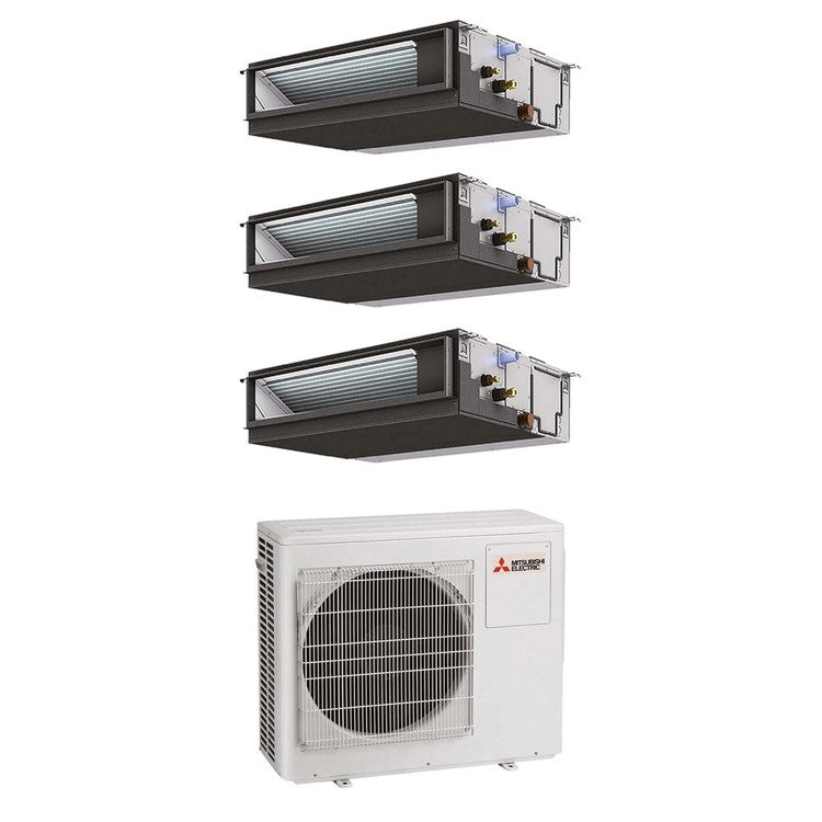 Mitsubishi 3-fach-Split-Klimagerät Kanalgerät mittlere Pressung Gewerbe, Inverter – Außengerät R32 10,2 kW, Innengeräte 18000+18000+24000 BTU MXZ-5F102VF+PEAD-M[50|50|71]JA2
