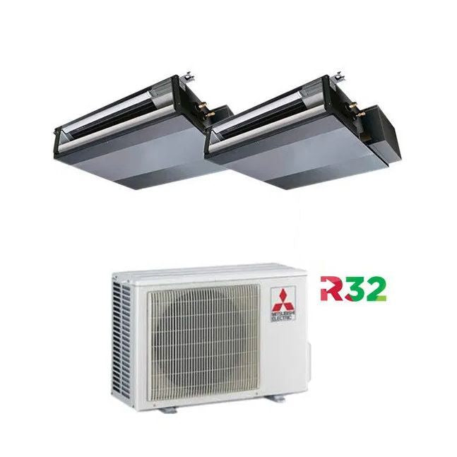 Mitsubishi-Klimaanlage kanalisierbar Dualsplit 9000+12000+MXZ-2F53VF Inverter R-32 SEZ-9+12