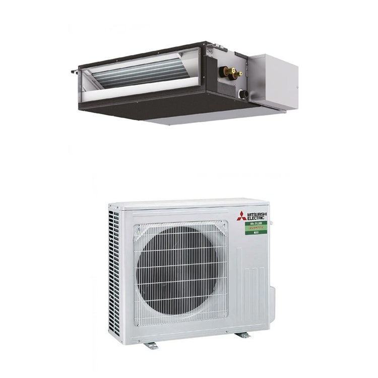 Mitsubishi Monosplit-Klimagerät SEZ-M Kanalgerät kompakt, Inverter – Außengerät 5 kW, Innengerät 18000 BTU SUZ-M50VA+SEZ-M50DA2