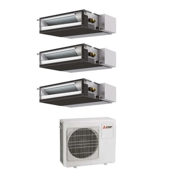 Mitsubishi Klimagerät kanalisierbar Trialsplit 12000+12000+12000 Inverter R-32 MXZ-3F68VF