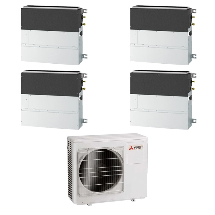 Mitsubishi 4-fach-Split-Klimagerät SFZ-M, Wand-/Truhengerät, Inverter – Außengerät R32 8 kW, Innengeräte 9000+9000+9000+18000 BTU MXZ-4F80VF+SFZ-M[25|25|25|50]VA