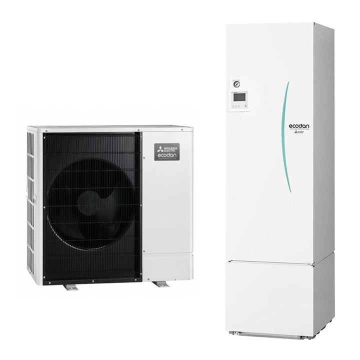 Mitsubishi Hydronisches System bestehend aus Inverter-Wärmepumpe Ecodan 14 kW dreiphasig mit Hydrotank Medium umkehrbar 300 Liter SPLIT PUZ-SWM140YAA+ERST30F-VM2EE