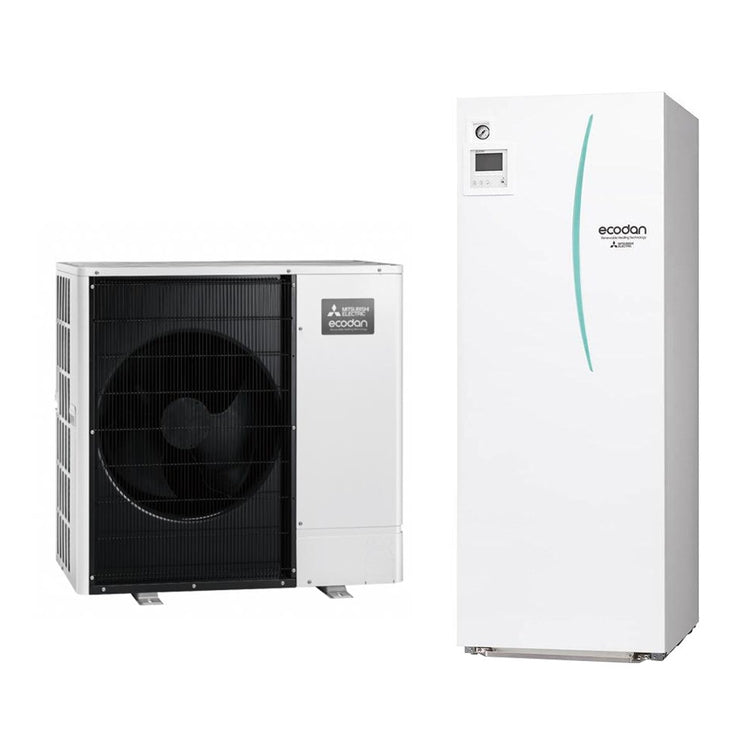 Mitsubishi Hydronisches System bestehend aus Inverter-Wärmepumpe Ecodan 14 kW dreiphasig mit Hydrotank Medium umkehrbar 200 Liter SPLIT PUZ-SWM140YAA+ERST20F-VM2E