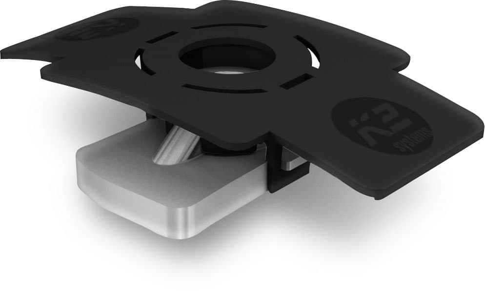 K2 MK2 insertion nut with clip, Stainless steel, black 1001643