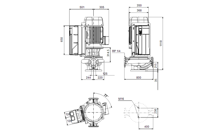 GRUNDFOS Einstufige Inlinepumpe TPE 125-340/4 SC-A-F-A-BQQE-QW3 Art 99474588
