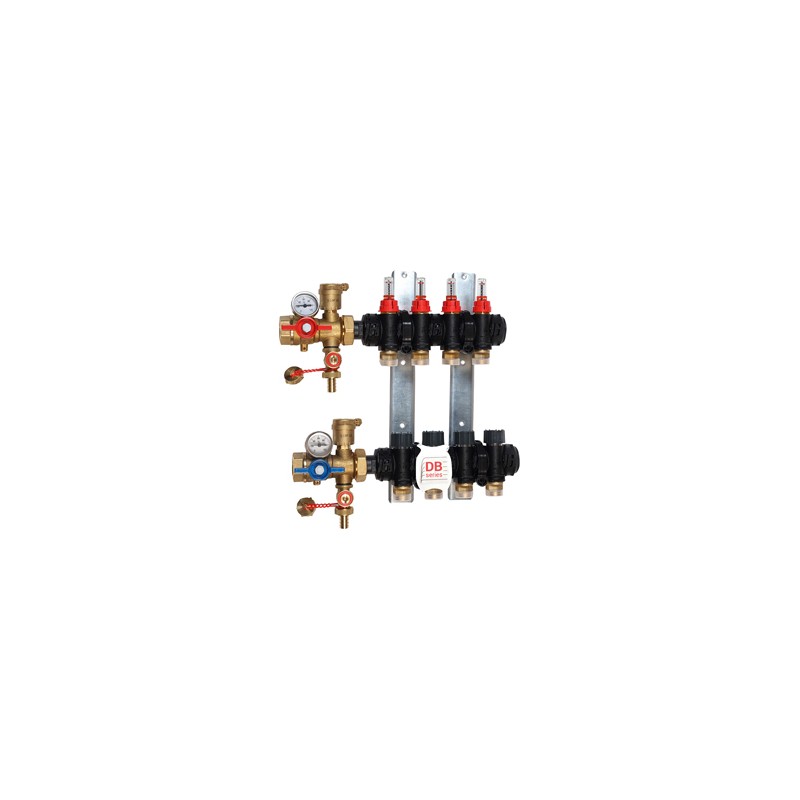 Solarics Giacomini Vormontierter modularer Kollektor, 6 Ausgänge aus Technopolymer, hydraulische Fußbodenheizung (geringer Durchfluss) – Hydraulische Fußbodenheizung