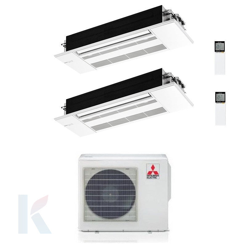 Solarics Mitsubishi 1-way Cassette - 12000 + 18000 BTU - Ext. MXZ-3F54VF – Multisplit-Set