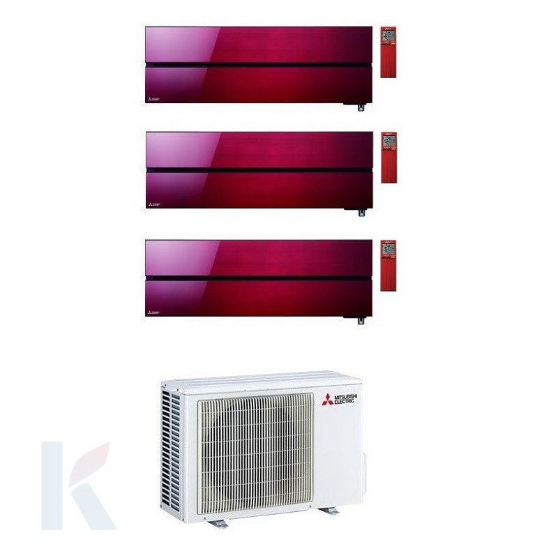 Solarics Mitsubishi Kirigamine Style Ruby Red - 9000 + 12000 + 18000 BTU - Ext. MXZ-3F68VF – Multisplit-Set