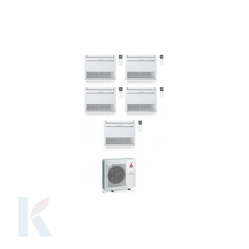 Solarics Mitsubishi Chão - 9000 + 9000 + 9000 + 9000 + 9000 BTU - Ext. MXZ-5F102VF – Multisplit-Set