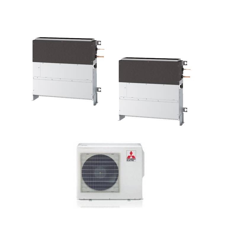 Mitsubishi Multisplit-Klimaanlage (2x1) – Bodenkanal – 9000 + 12000 BTU – ext. MXZ-2F42VF