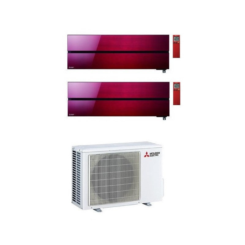 Mitsubishi Multisplit Air Conditioning (2x1) – Kirigamine Style Ruby Red – 9000 + 18000 BTU – Ext. MXZ-2F53VF