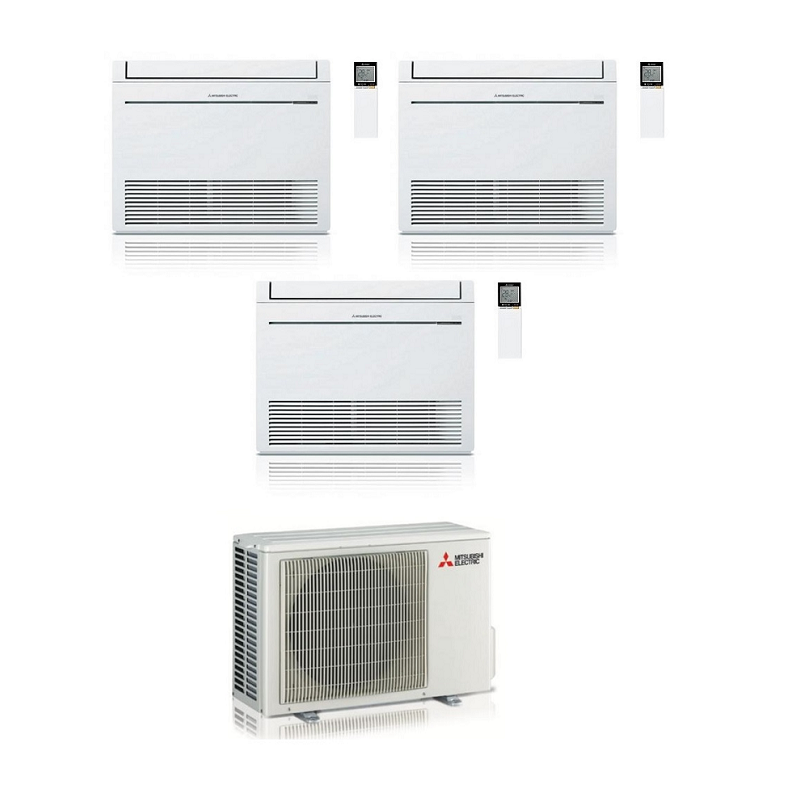 Mitsubishi Multisplit-Klimaanlage (3x1) – Boden – 9000 + 9000 + 9000 BTU – Ext. MXZ-3F54VF