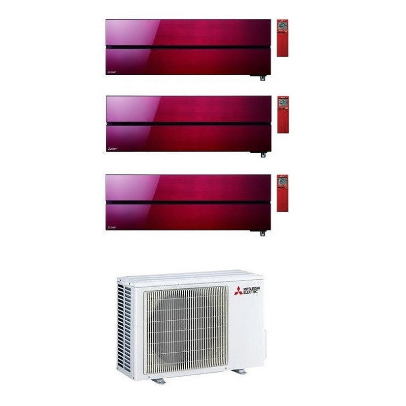 Mitsubishi Multisplit-Klimaanlage (3x1) – Kirigamine Style Ruby Red – 12000 + 18000 + 18000 BTU – Ext. MXZ-4F83VF