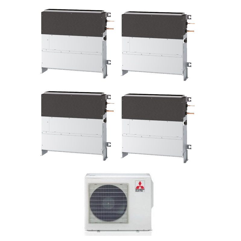 Mitsubishi Multisplit-Klimaanlage (4x1) – Bodenkanal – 9000 + 9000 + 12000 + 12000 BTU – Ext. MXZ-4F72VF