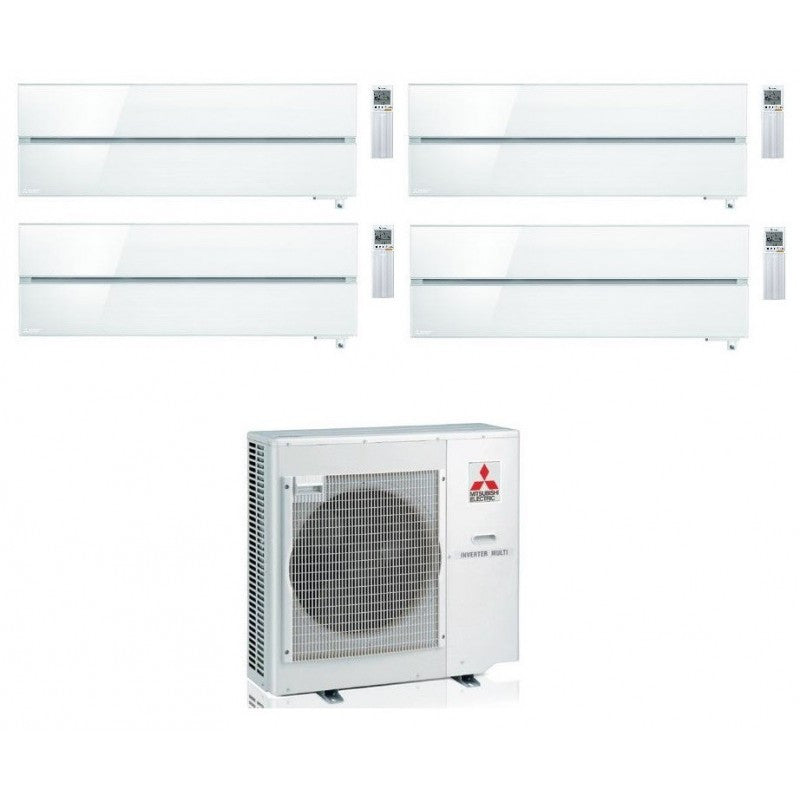 Mitsubishi Multisplit-Klimaanlage (4x1) – Kirigamine-Stil, Perlweiß – 9000 + 9000 + 12000 + 12000 BTU – MXZ-4F72VF