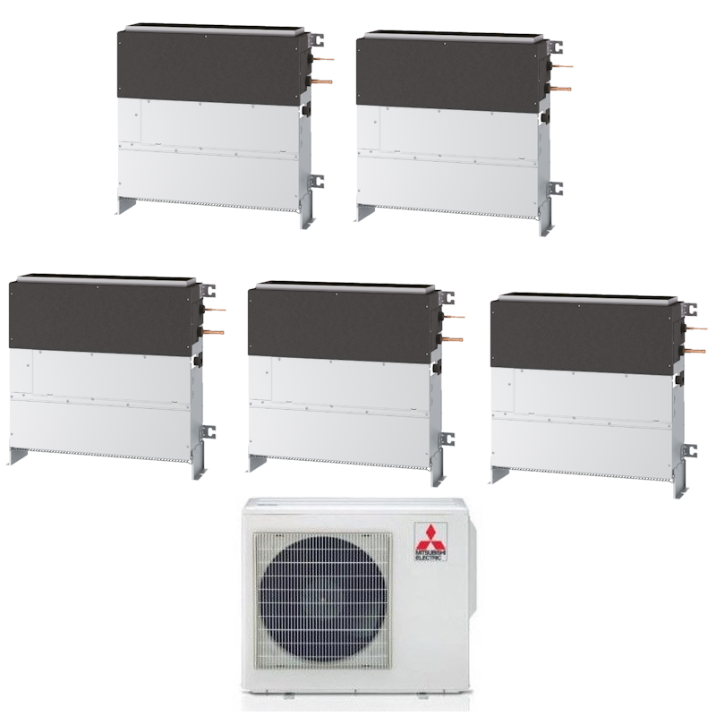 Mitsubishi Multisplit-Klimaanlage (5x1) – Bodenkanal – 9000 + 9000 + 9000 + 9000 + 9000 BTU – Ext. MXZ-5F102VF