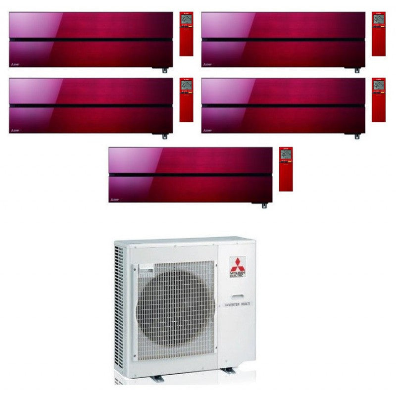 Mitsubishi Multisplit-Klimaanlage (5x1) – Kirigamine Style Ruby Red – 9000+9000+9000+9000+18000 BTU – MXZ-5F102VF