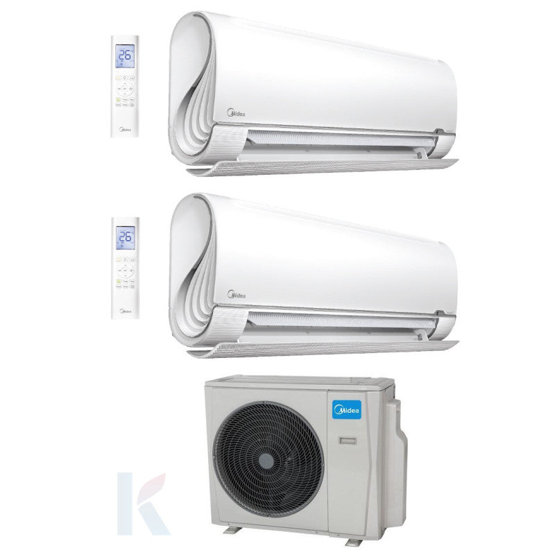 Solarics Midea Breezeless S - 9000 + 12000 BTU - Ext. M2OE-18HFN8-Q – Multisplit Set Klimagerät (2x1)