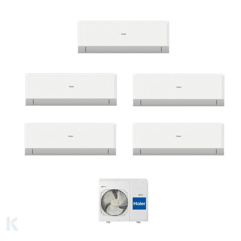 Solarics Haier Geos XT - 9000 + 9000 + 9000 + 9000 + 9000 BTU - Ext. 5U105S2SS5FA – Multisplit Set Klimagerät (5x1)