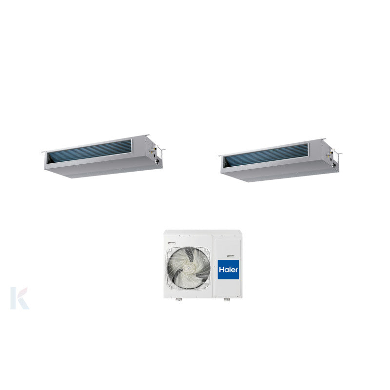 Solarics Haier Medium Duct - 12000 + 18000 BTU - Ext. 2U50S2SM1FA – Multisplit Set Klimagerät (2x1)