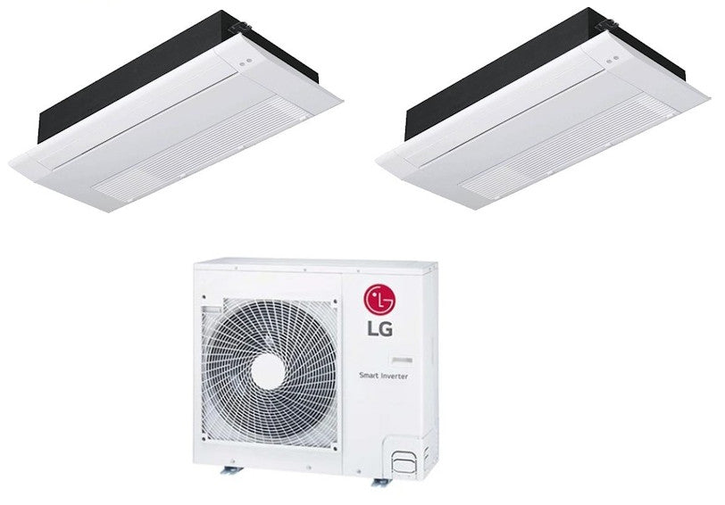 LG Multisplit-Set-Klimaanlage (2x1) – 1-Wege-Kassette – 12000 + 12000 BTU – ext. MU2R17