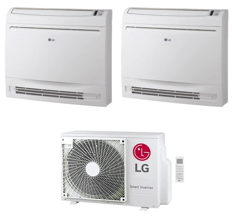 LG Multisplit-Set-Klimaanlage (2x1) – Bodenkonsole – 9000 + 18000 BTU – Ext. MU3R19