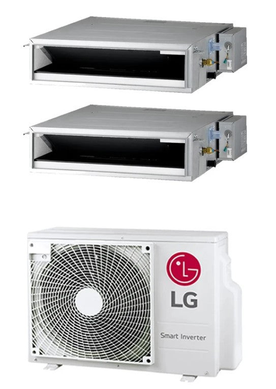 LG Multisplit-Set-Klimaanlage (2x1) – niedriger Kanal – 9000 + 18000 BTU – ext. MU3R19