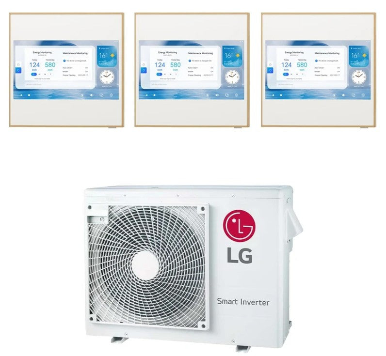LG Multisplit-Set-Klimaanlage (3x1) – ARTCOOL GALLERY PREMIUM – 9000 + 12000 + 12000 BTU – Ext. MU3R21