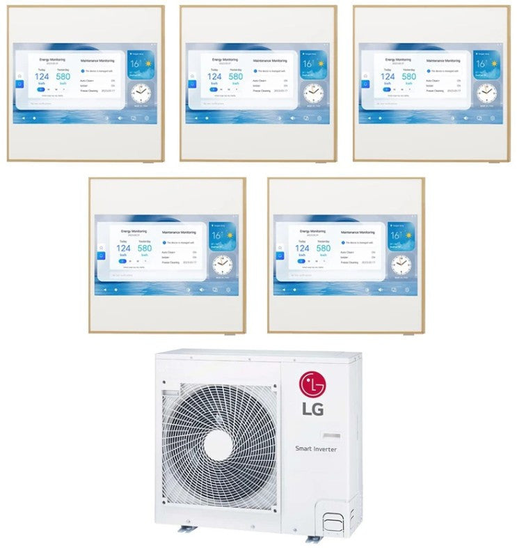 LG Multisplit-Set-Klimaanlage (5x1) – ARTCOOL GALLERY PREMIUM – 9000 + 9000 + 12000 + 12000 + 12000 BTU – Ext. MU5R36