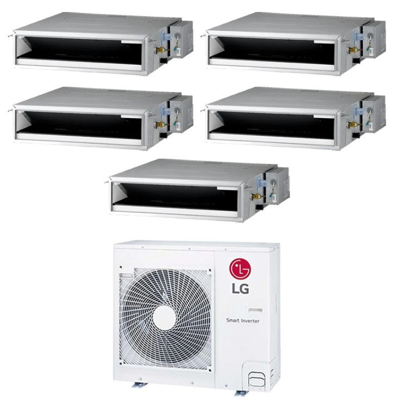 LG Multisplit-Set-Klimaanlage (5x1) – niedriger Kanal – 9000 + 9000 + 9000 + 12000 + 18000 BTU – ext. MU5R36