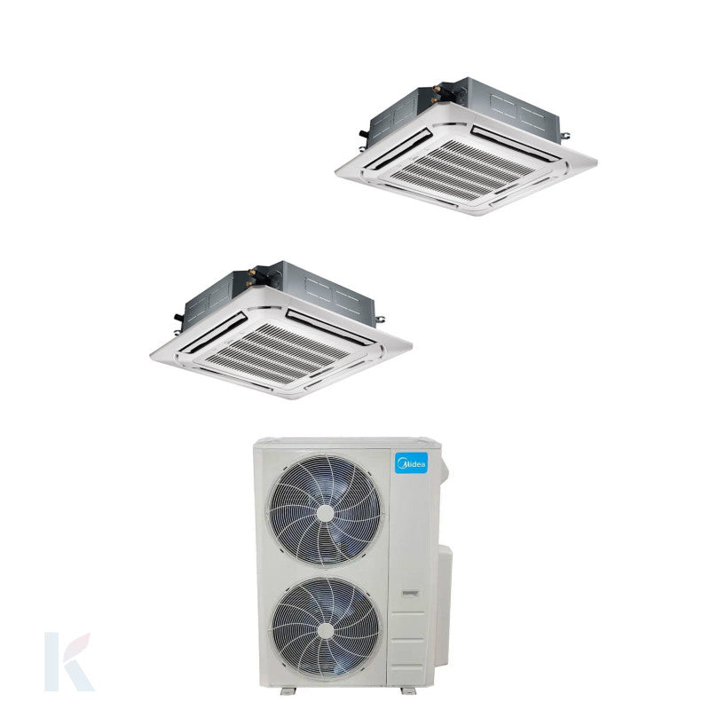 Solarics Midea 2x MCA4U-12HRFNX(GA)?+ 1x MOX430U-24HFN8-Q1(GA) – Super Slim 4-Way Multisplit Twin Double Cassette Set