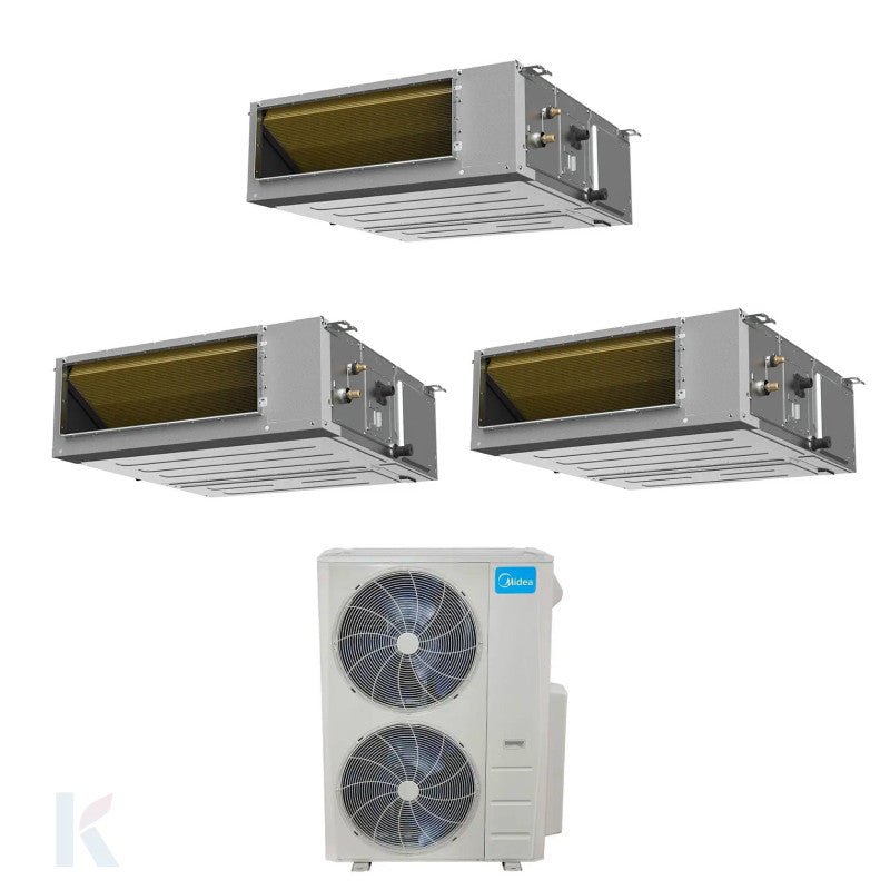 Solarics Midea 3x MTJ-12HWFNX(GA) + 1x MOD30U-36HFN8-R(GA) – Twin Triple Duct Multisplit Set