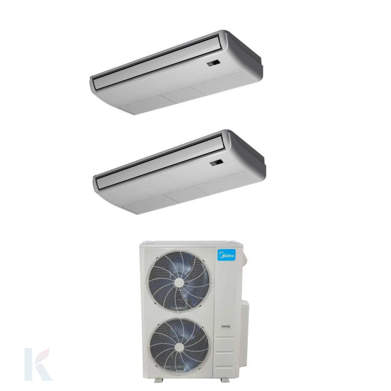 Solarics Midea 2xMUEU-18HRFNX-QRD0W(GA)-H+ 1xMOD30U-36HFN8-RRD0W(GA) – Multisplit Twin Double Roof/Standgerät Set