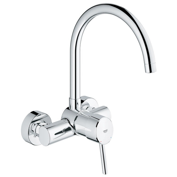 Grohe Einhandmischer H. 29 cm, für Spüle, wandmontiert, mit schwenkbarem Auslauf, Chromoberfläche CONCETTO 32667001