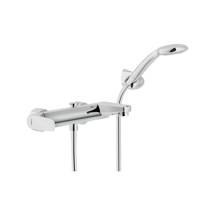 Nobili Einhebel-Wannenmischer außen, mit Umschalter, Handbrause, Brausehalter und Schlauch 150 cm, Chromoberfläche NOBI NB84110CR