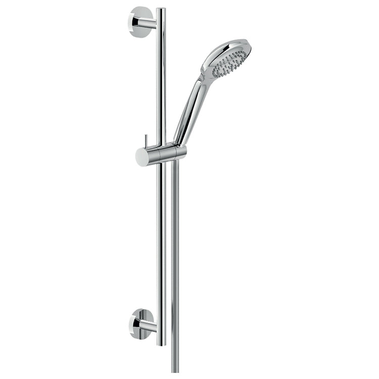 Nobili Wandhalterung, schwenk- und verstellbarer Handbrausehalter, Handbrause mit 3 Strahlarten und 150 cm Schlauch, Handbrause Ø 10 cm. Chromoberfläche SHOWER AD140/36CR