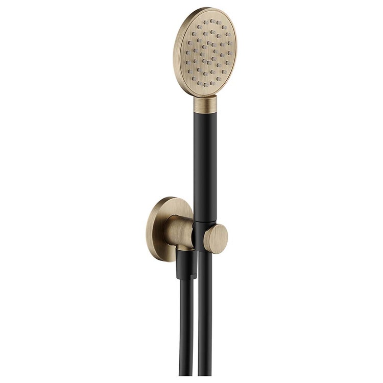Nobili Duschset mit Wasseranschluss, Handbrause, fester Brausehalter und 150 cm Schlauch, gebürstete Kaffeeoberfläche SHOWER AD146/54SB