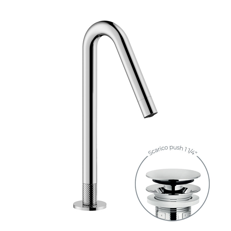 Nobili Einhebelmischer für Waschbecken, mit 1 1/4" Push-Drain, Chromoberfläche RESPIRO AV00156/24CR