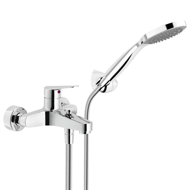 Nobili Einhand-Außenmischer mit Duschset für Badewanne, mit Umsteller, Chromoberfläche BLUES BS101110CR