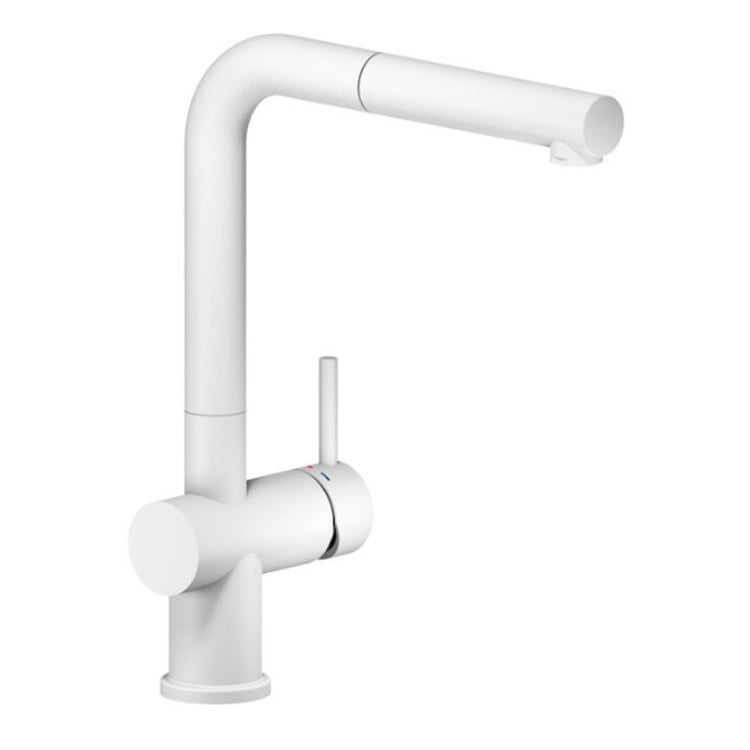 Nobili Einhandmischer für Spüle mit ausziehbarer Einstrahldusche, Finish Polar White LIVE LV00117/1WM