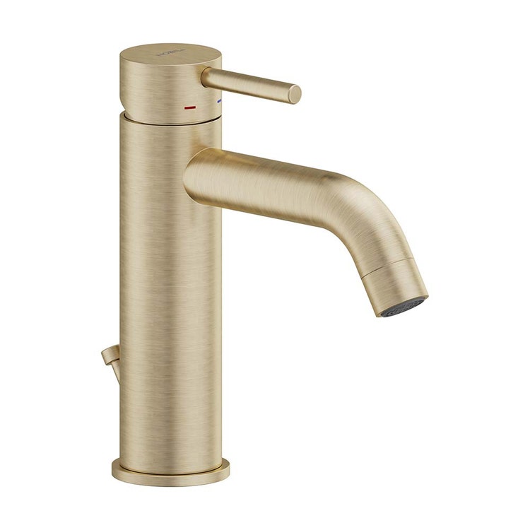 Nobili Einhebelmischer H. 18 cm für Waschbecken, mit Abfluss und Snap-System, gebürstete PVD-Honigoberfläche LIVE LV00118/15CGP